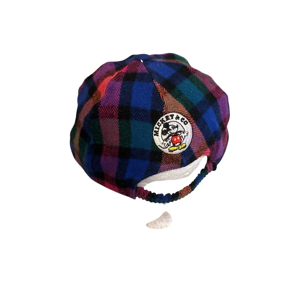 Vintage Mickey & Co. Plaid Wool Toddler‎ Cap With Blue Brim